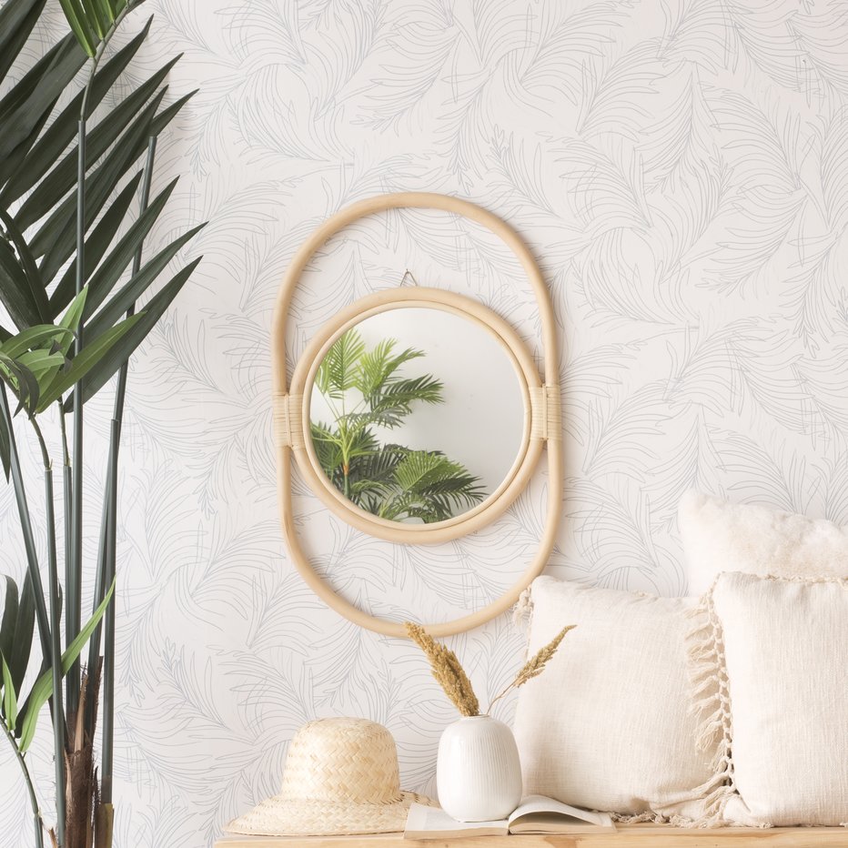 Dinha espejo redondo de pared de ratán natural 35 % de descuento Unkategorisiert online kaufen