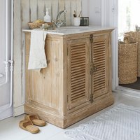 Mueble de baño con lavabo Cuthbert | marrón envejecido/blanco | Alto/Ancho/P aprox. 86/82/60 cm Unkategorisiert online kaufen