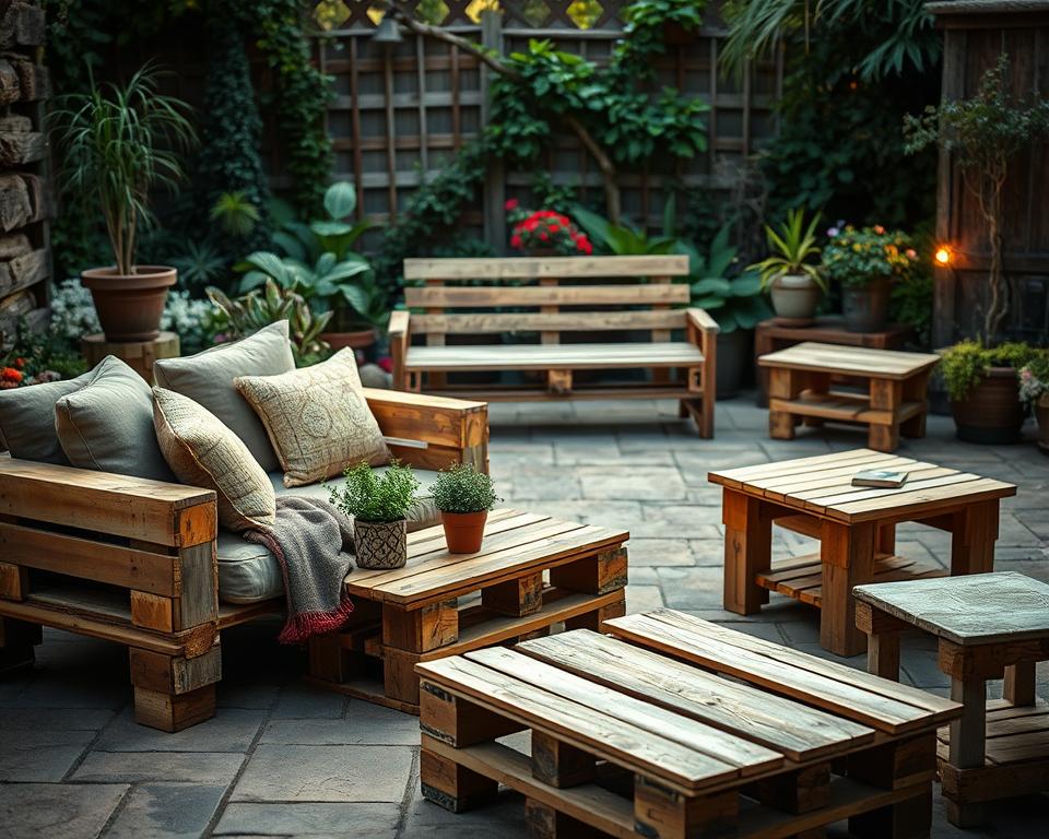 Construcción de muebles de palets para jardín Construcción de muebles de palets para jardín