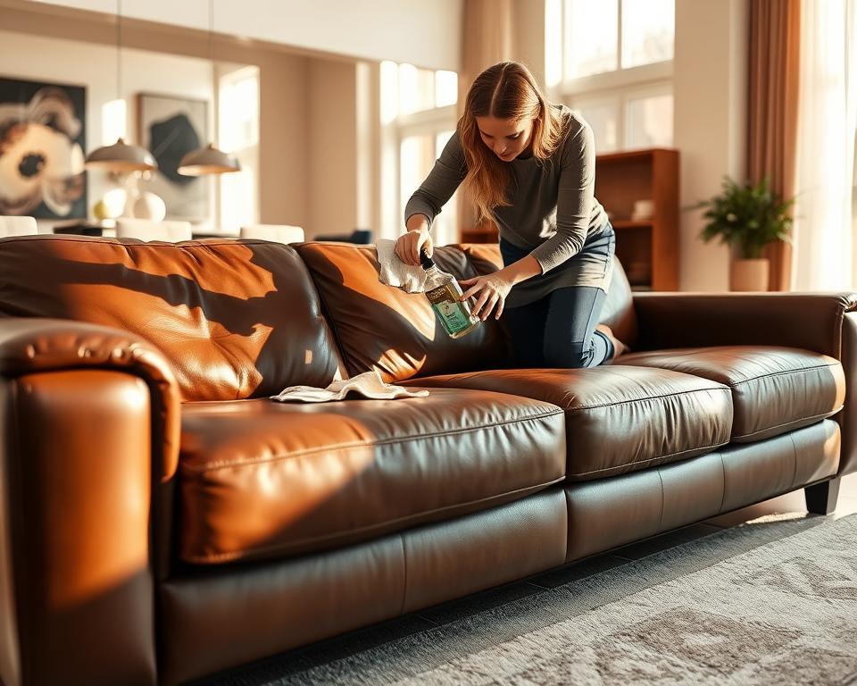 Limpieza de sofá de cuero