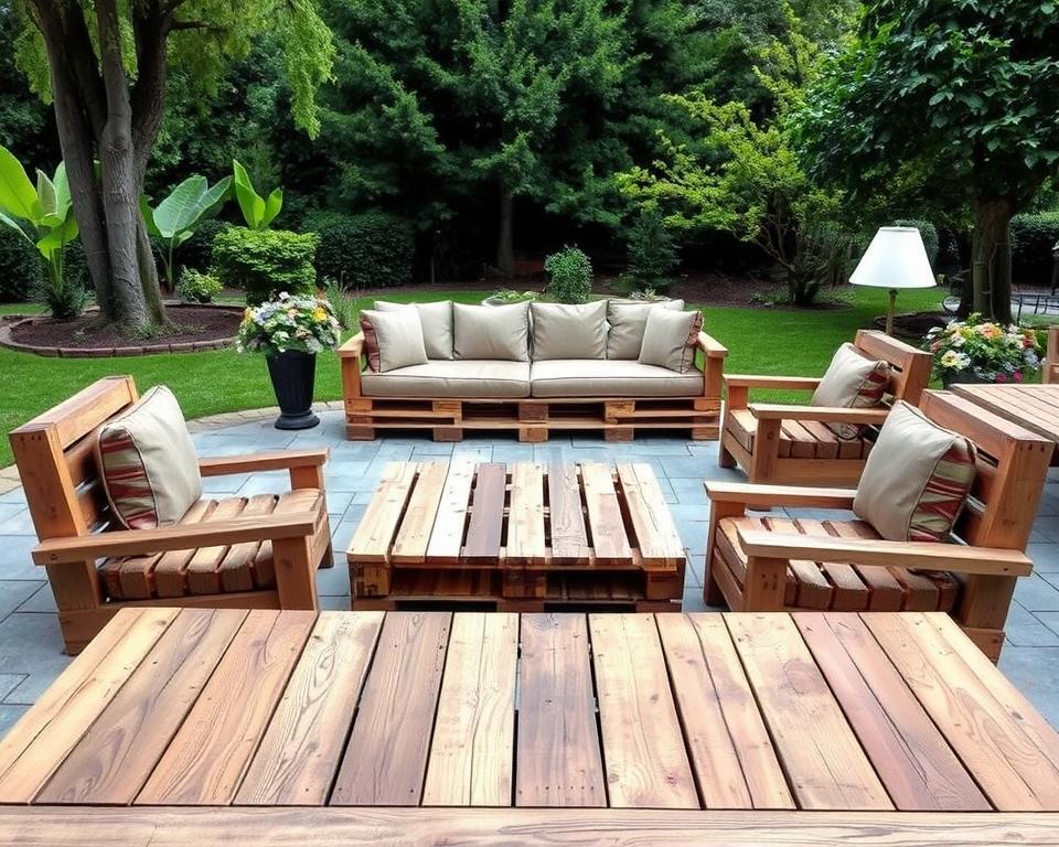 Protección de muebles de palets en exteriores Protección de muebles de palets en exteriores